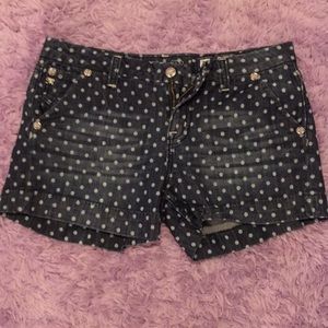 Miss Me Polka Dot Denim Shorts